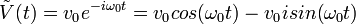 \tilde V(t) =v_0 eˆ{-i\omega_0t}=v_0cos(\omega_0t) - v_0isin(\omega_0t) 